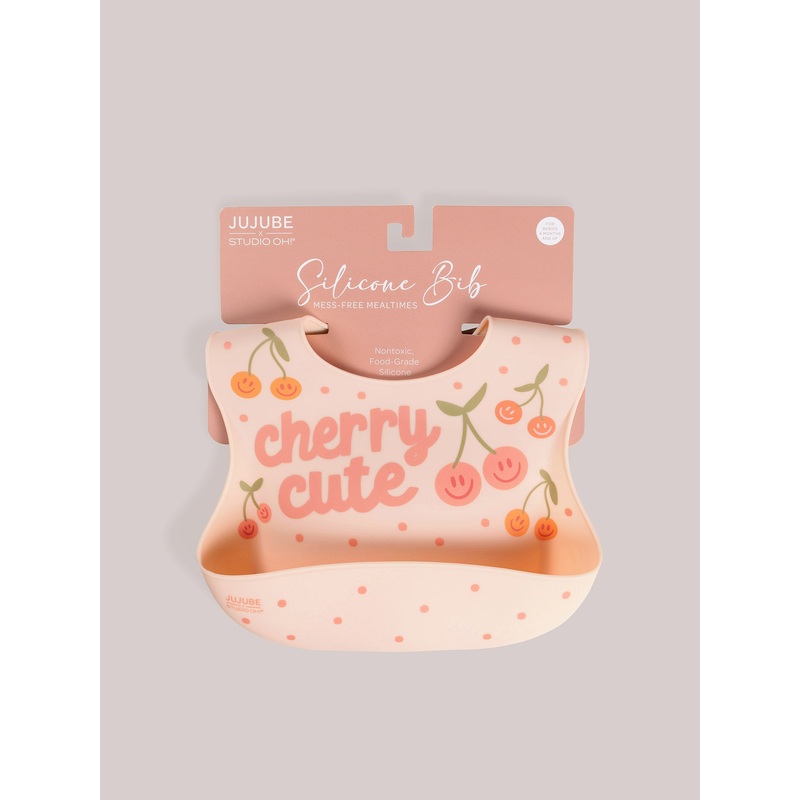 Silicone Bib – Cherry Cute by Doodle By Meg