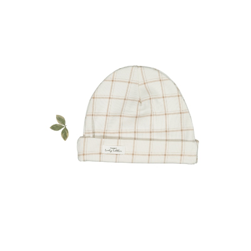 The Printed Hat – Tan Grid|0-3m|3-6m|6-12m