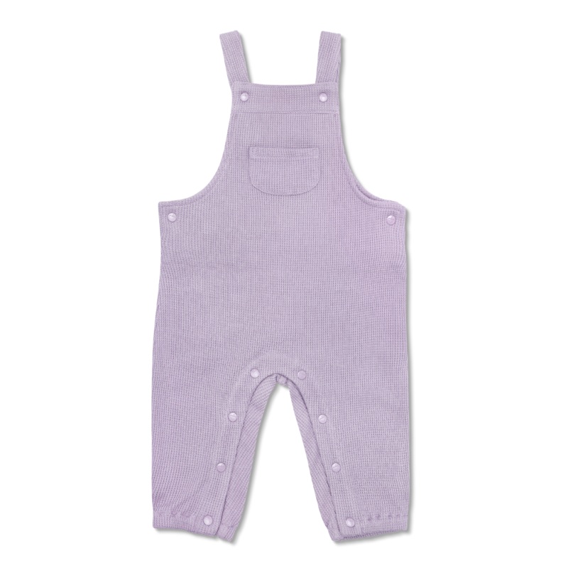 Waffle Overalls – Lavender|3-6 mo.|6-12 mo.|12-18 mo.|18-24 mo|Lavender