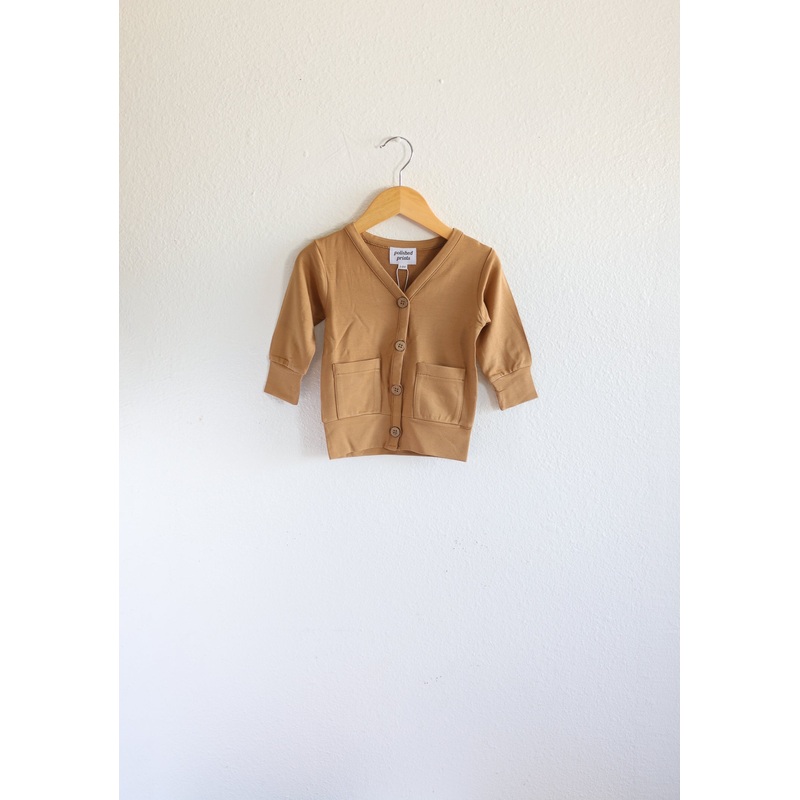 Baby Grandpa Cardigan in Almond