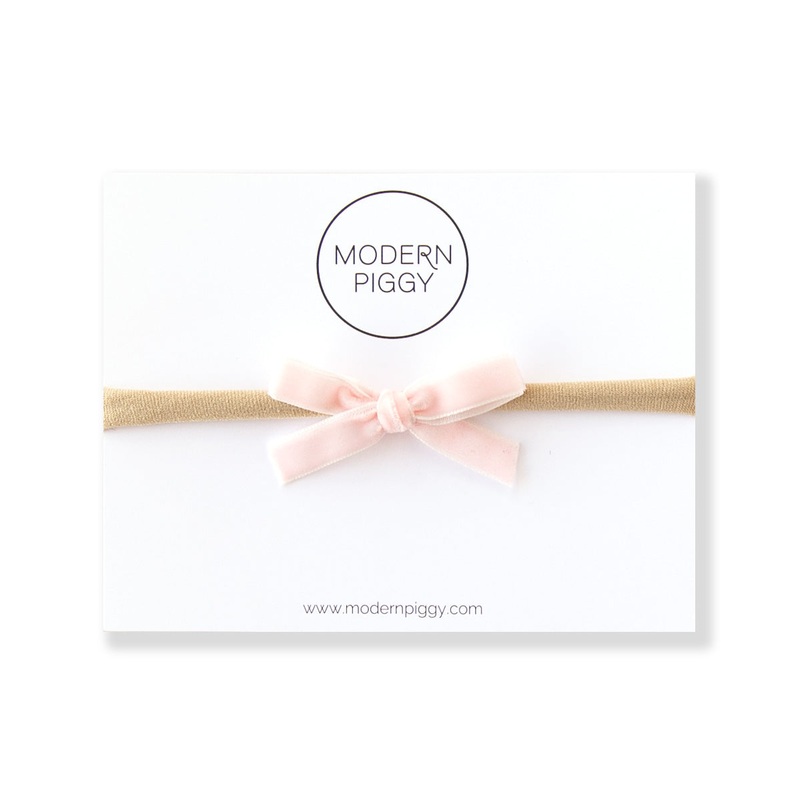 Baby Pink | Mini Ribbon Bow – Nylon Headband