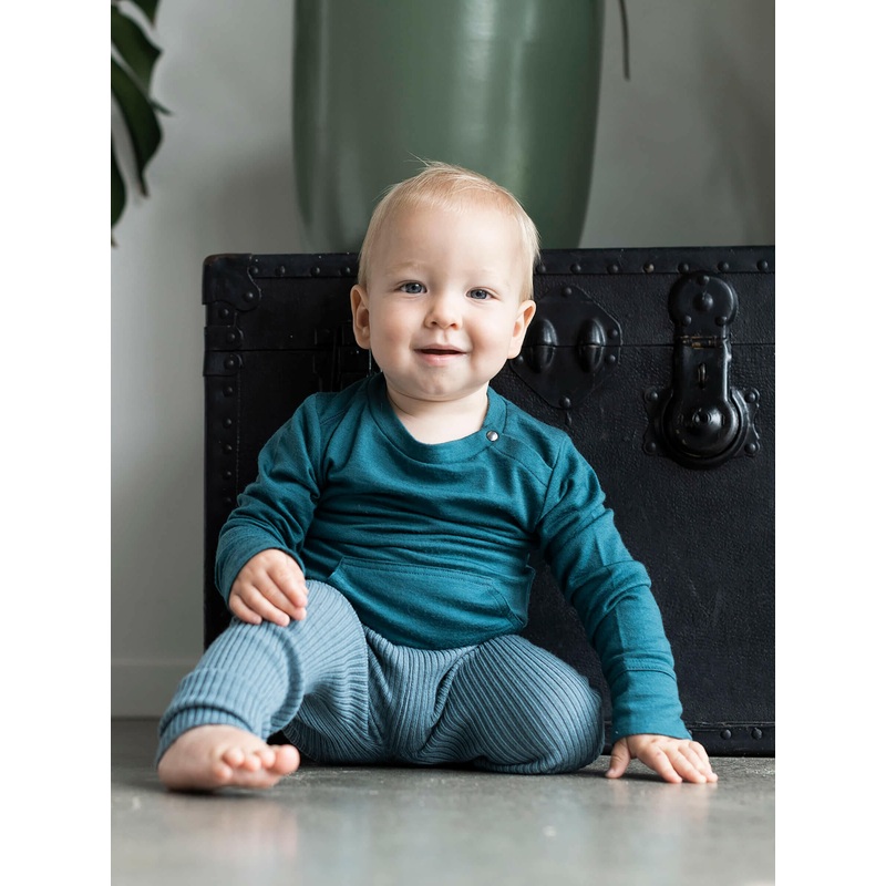 Baby Tihoi Merino Crew Deep Sea