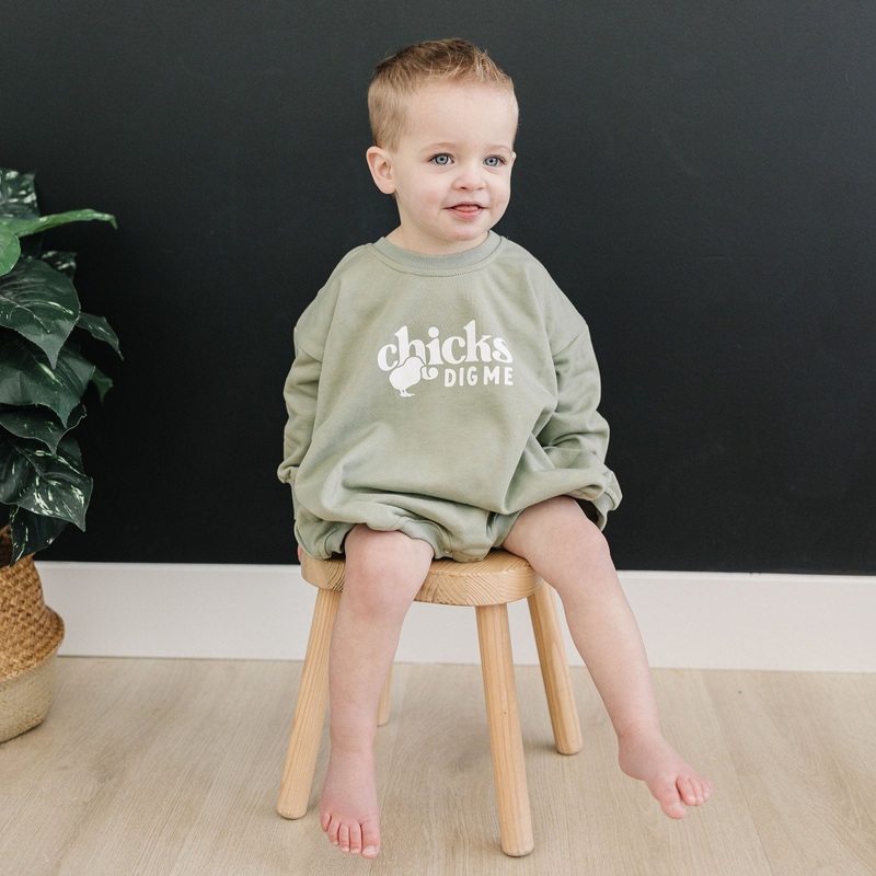 Chicks Dig Me Sweatshirt Romper – more colors