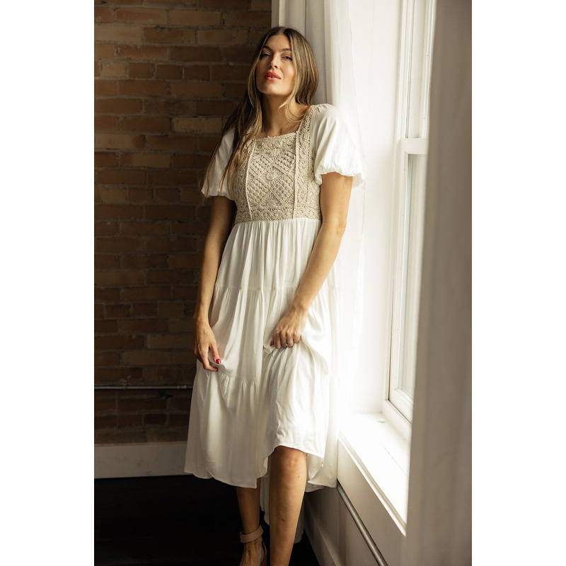 Feels Like Home Crochet Dress|Ivory|S|M|L