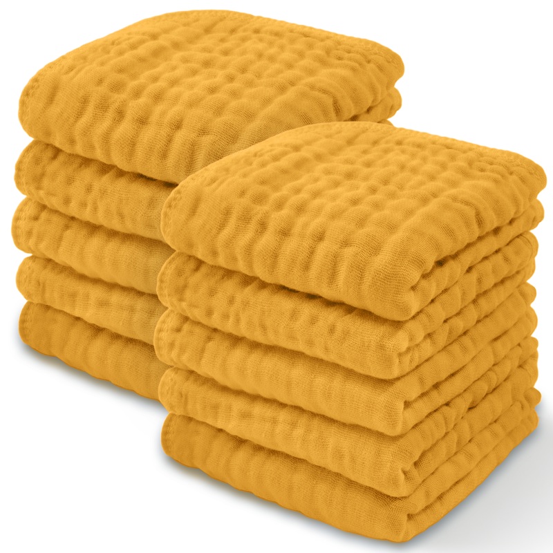 Muslin Washcloths by Comfy Cubs – Turmeric