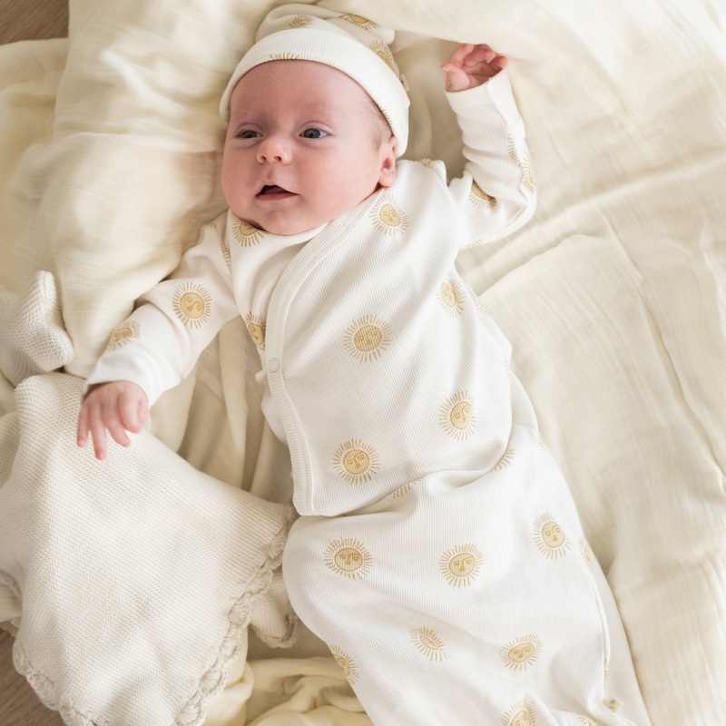 Organic Kimono Infant Sleep Gown – Summer Sun