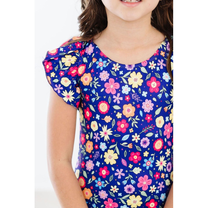 Pick a Posy S/S Flutter Sleeve Leotard
