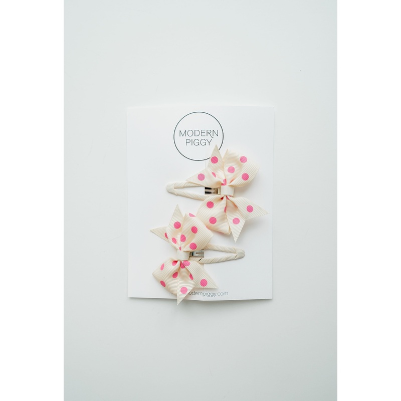 Pink Polka Dot | Snap Clip Set