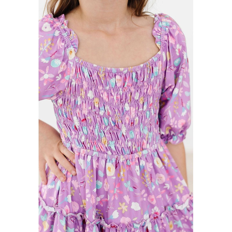 Playful Posy Smocked Ruffle Dress