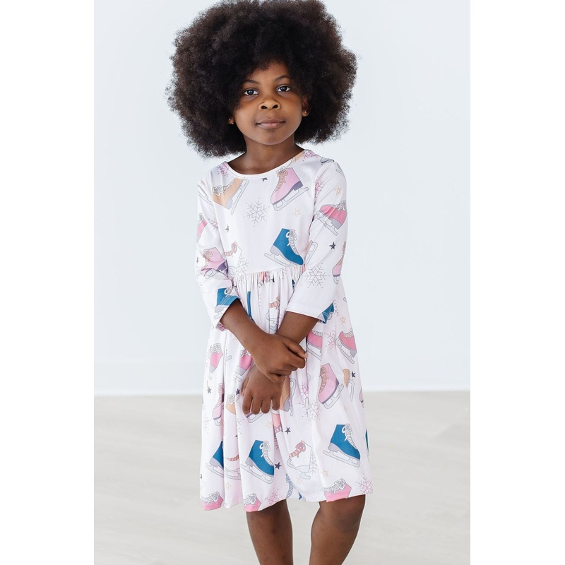 SALE Figure Skate 3/4 Sleeve Twirl Dress