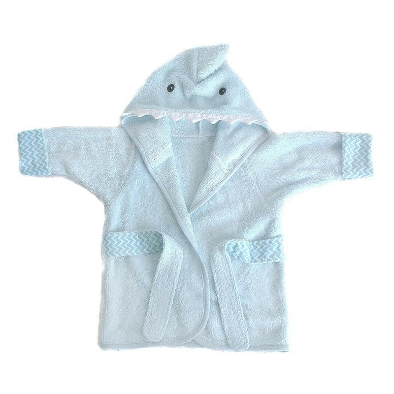 Shark Bamboo Terry Blue Baby Robe