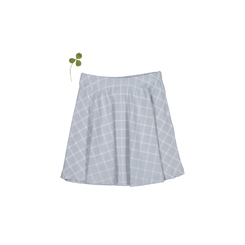 The Printed Skirt – Blue Grid|24m|36m|4|6|8