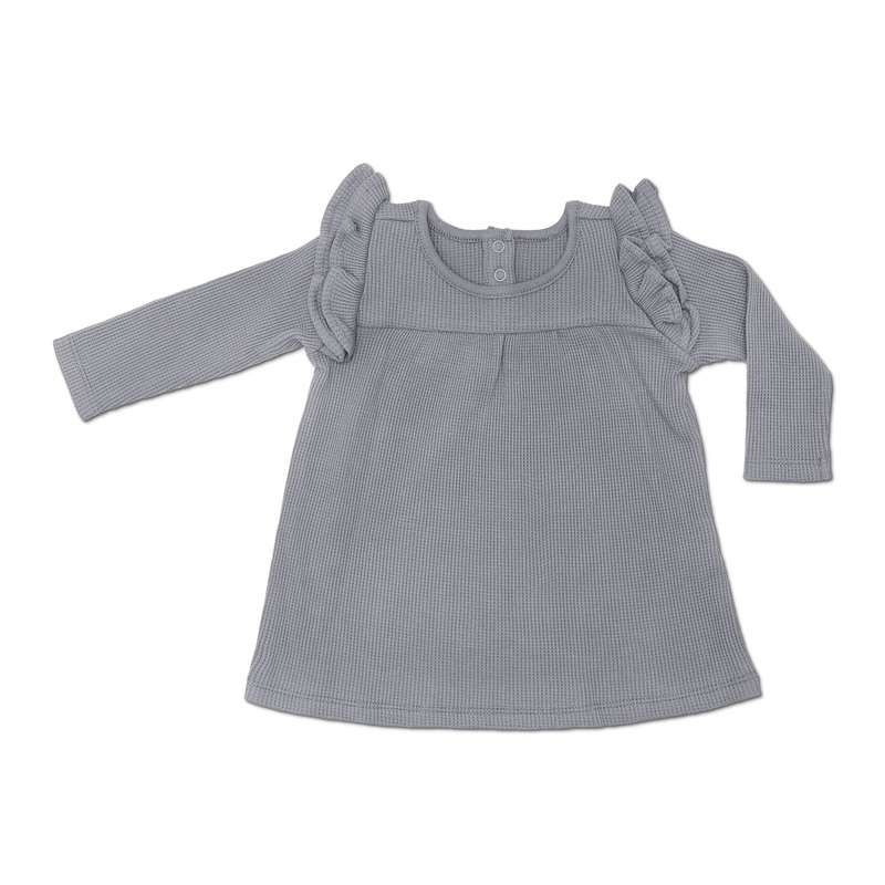Waffle Long Sleeve Dress – Smoke