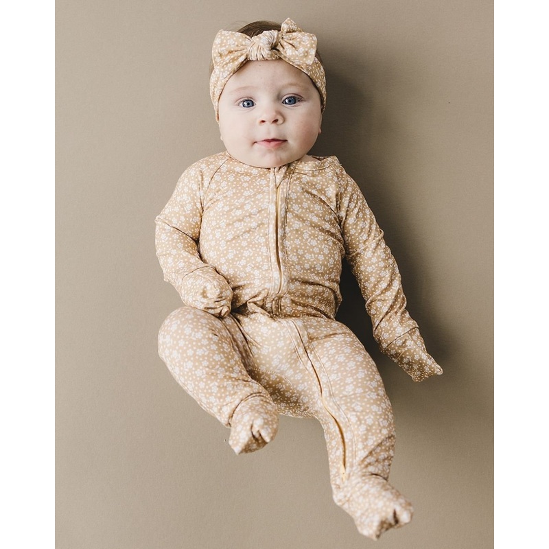 Bamboo Zip Romper | Neutral Garden