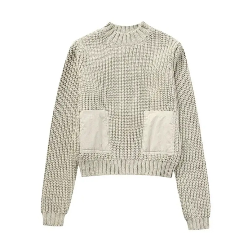 Bella Cropped Sweater with Pockets