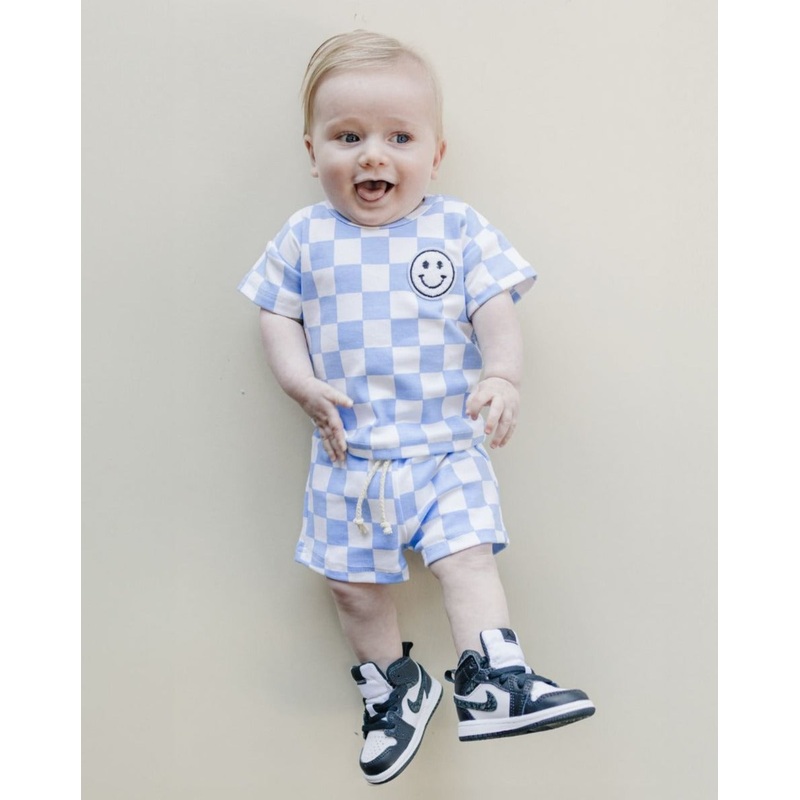 Checkered Shorts Set | Blue|NB|0-3M|3-6M|6-12M|12-18M|18-24M|2T|3T|4T|5T|6-7Y|8-9Y