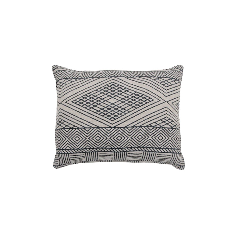 CUSHION STONE WASH BLACK|50 x 40 x 12 cm|Natural – Black