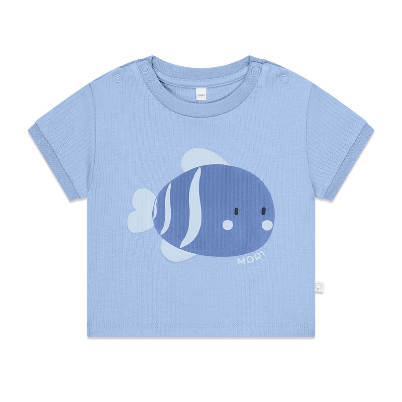 Fish Drop Shoulder T-shirt – Hydrangea