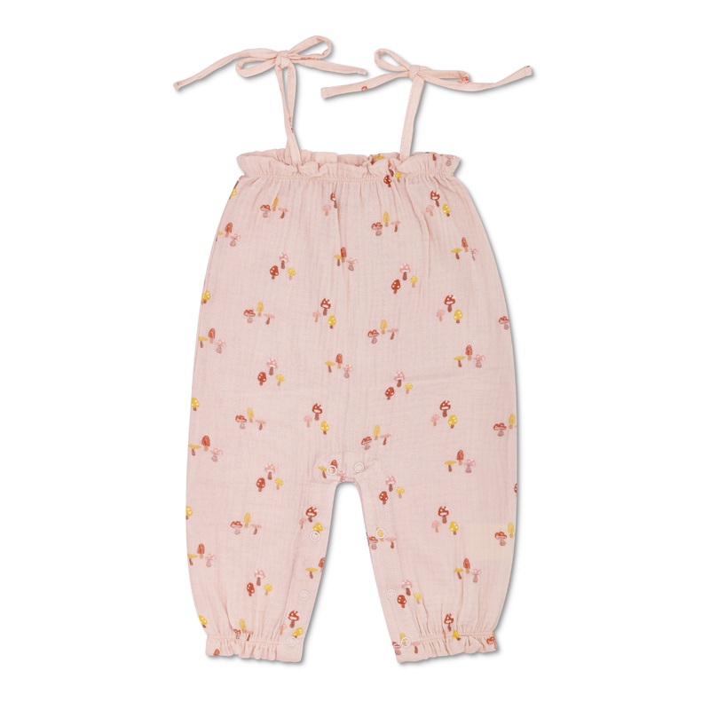 Muslin Tie Shoulder Jumpsuit – Mini Mushroom