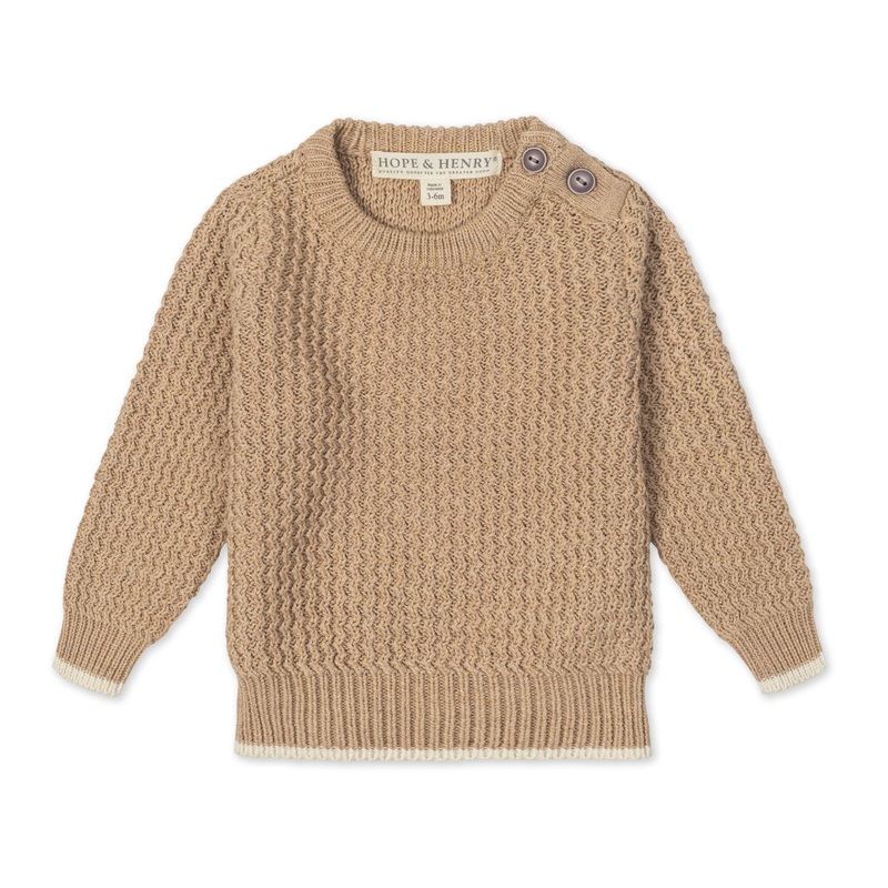Organic Crewneck Sweater with Buttons