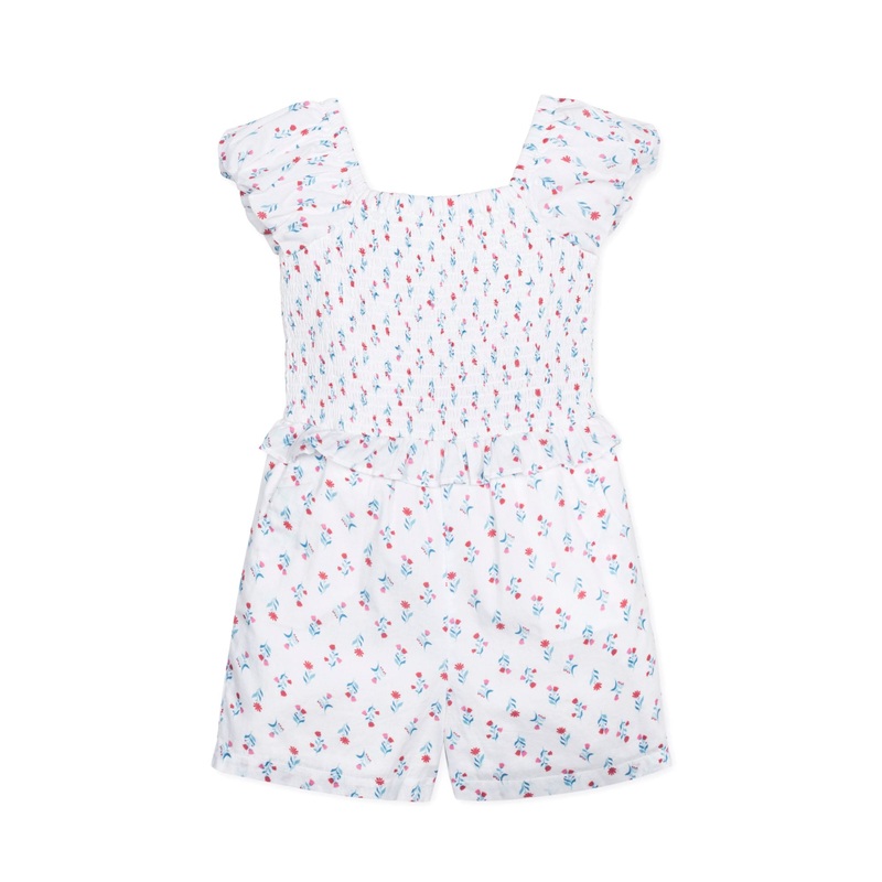 Organic Puff Sleeve Smocked Romper