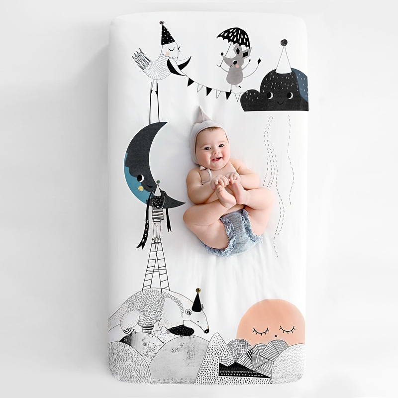 The Moon’s Birthday Standard Size Crib Sheet
