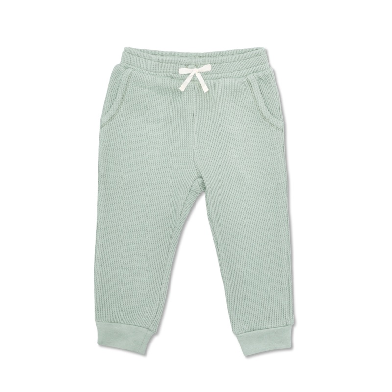 Waffle Joggers – Sage|3-6 mo.|6-12 mo.|12-18 mo.|18-24 mo.|Sage