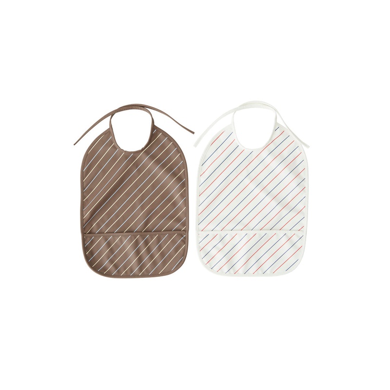 Bib Striped – Pack of 2 – Mellow / Choko