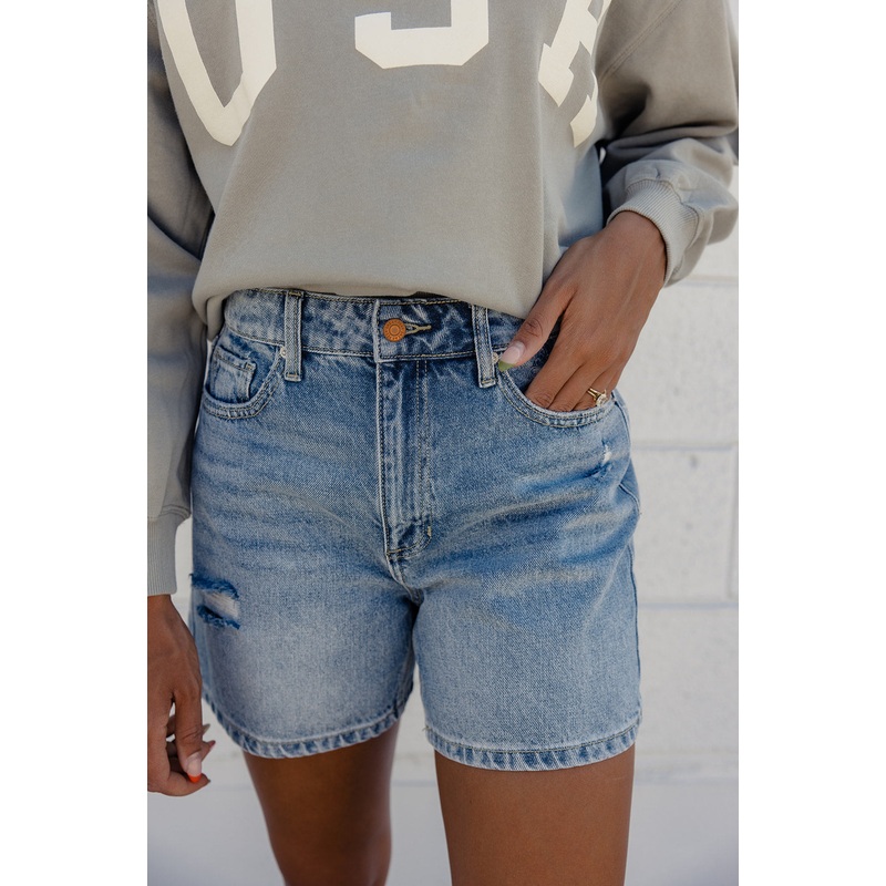 Cody High Rise Distressed Shorts