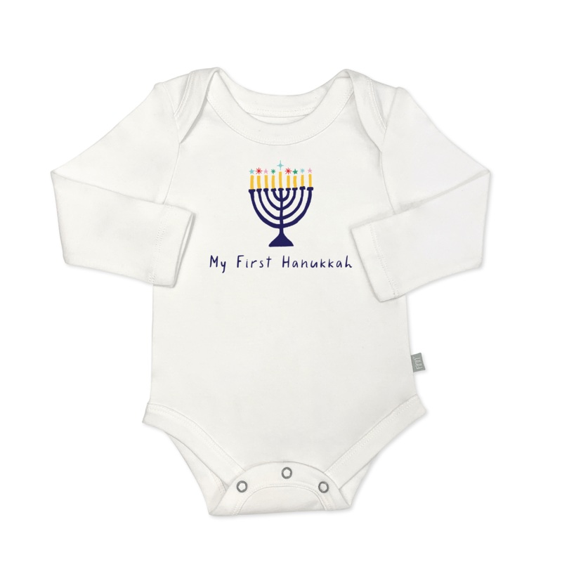 long sleeve graphic bodysuit | my first hanukkah