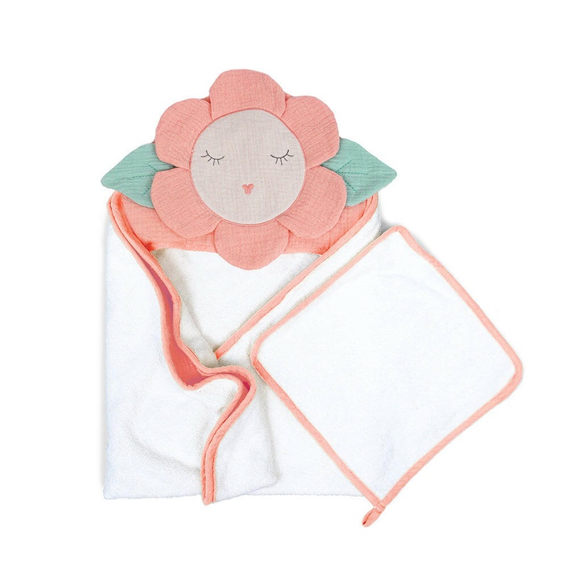 PETIT FLOWER TOWEL AND WASHCLOTH SET