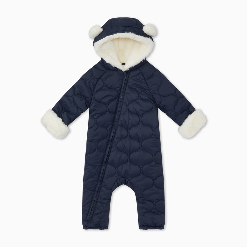 Recycled Waterproof Quilted Pramsuit – Navy
