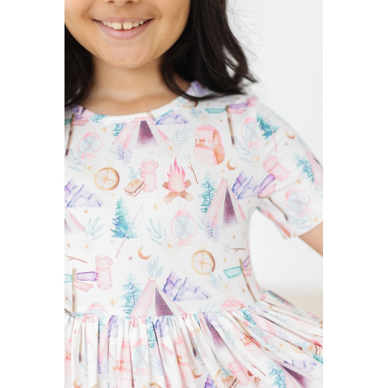 SALE Happy Camper S/S Pocket Twirl Dress
