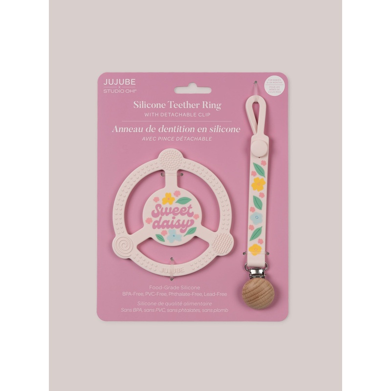 Silicone Teether Ring & Detachable Clip – Sweet Daisy