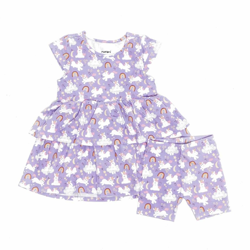 Unicorn Layered Dress with Biker Shorts
