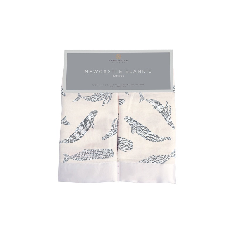 Blue Shadow Whales Bamboo Newcastle Blankie