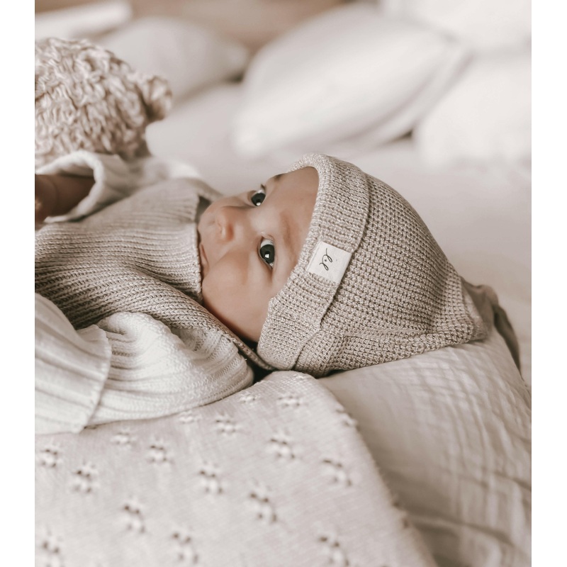 Luna + Luca Knotted Hat – Heather Beige