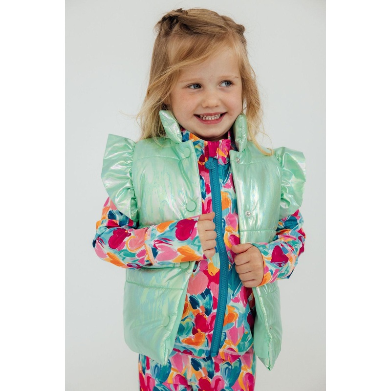 Mint Iridescent Puffer Vest|3/4|5/6|7/8|9/10|11/12