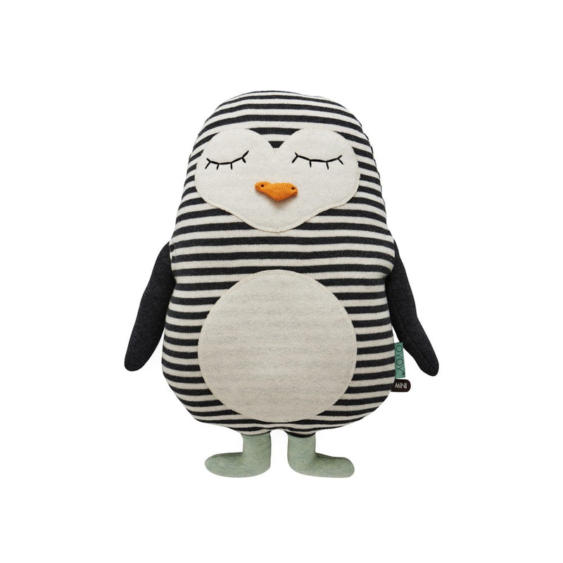 Penguin Pingo Cushion – White / Black