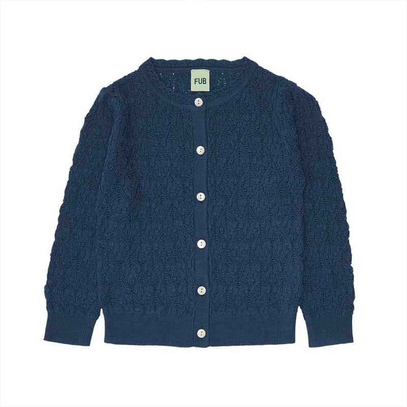 Pointelle & Lace Cardigan – Indigo
