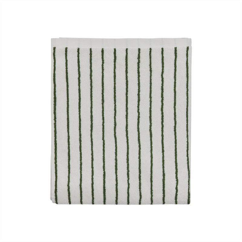 Raita Towel – Medium – Green/Offwhite