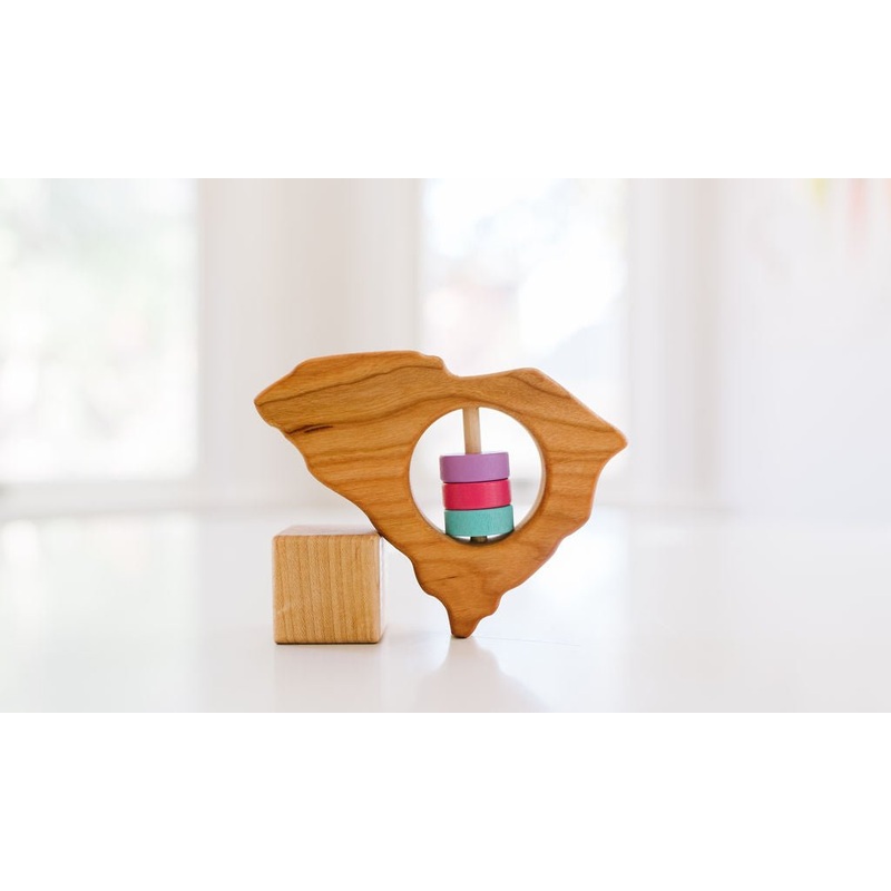 South Carolina State Wooden Baby Rattle