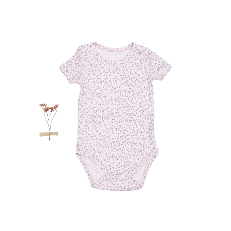 The Printed Short Sleeve Onesie – Lilac Bud