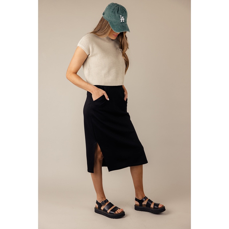 West Coast Drawstring Skirt|Black|LightGray|S|M|L