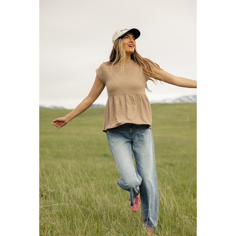 Florence Textured Peplum Blouse