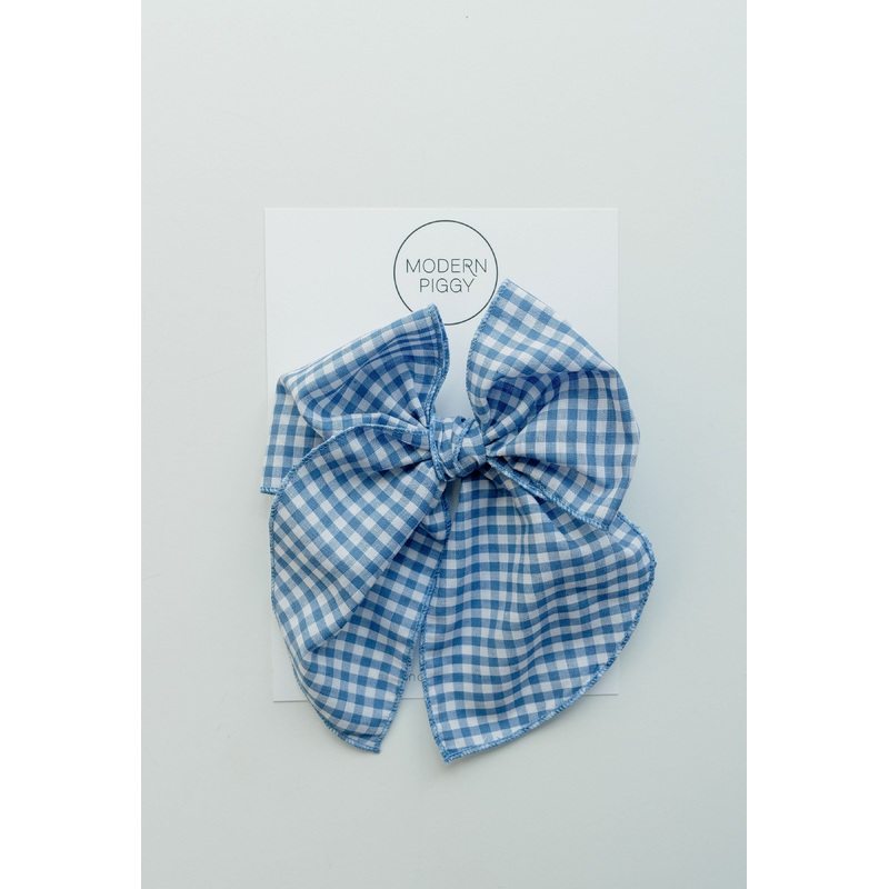 Gingham Glory- Blue | Party Bow