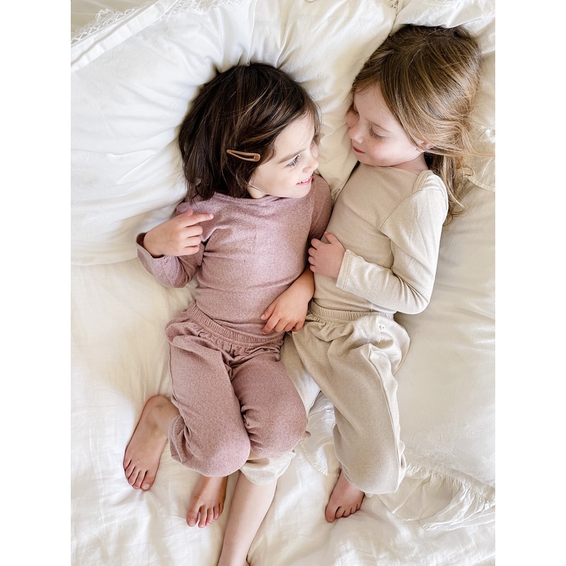 Kids Long Sleeve Cozy Tee – Oatmeal