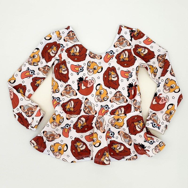 Lion King Peplum Top|6 Months|12 Months|18 Months|2T|3T|6T|4T|5T|Classic Tank|Long Sleeve