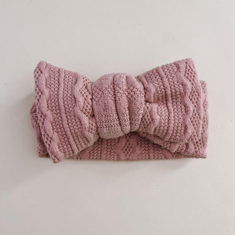 Luna + Luca Knit Bow Headband – Pink