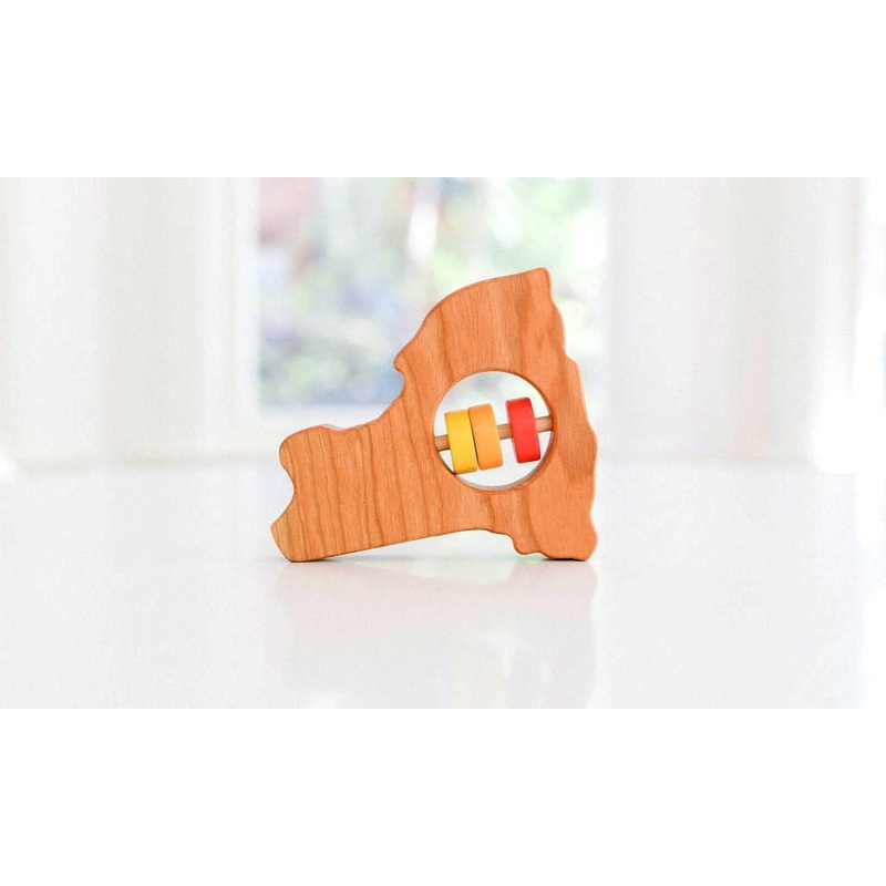New York State Wooden Baby Rattle